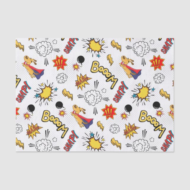 Papel De Seda Padrão de Desenho Animado Fofo (Frente )