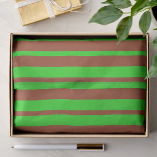 Papel De Seda Padrão de Design de Listras Elegantes Verde Marrom