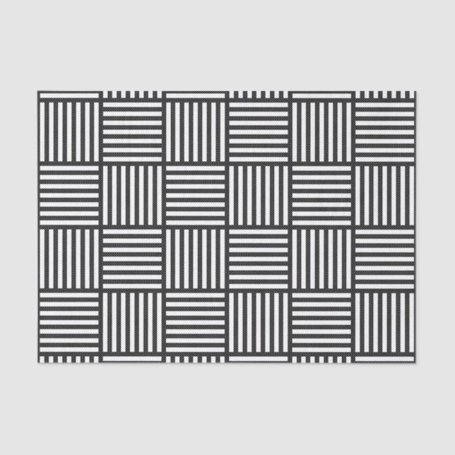 PAPEL DE SEDA PADRÃO DE DIAMANTE DUPLO PRETO E BRANCO (Frente )