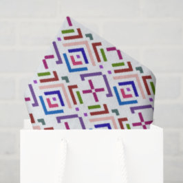 Papel De Seda Padrão de Diamante Geométrico Étnico Pastel Modern