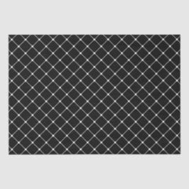 Papel De Seda Padrão de Diamante Geométrico Preto e Branco