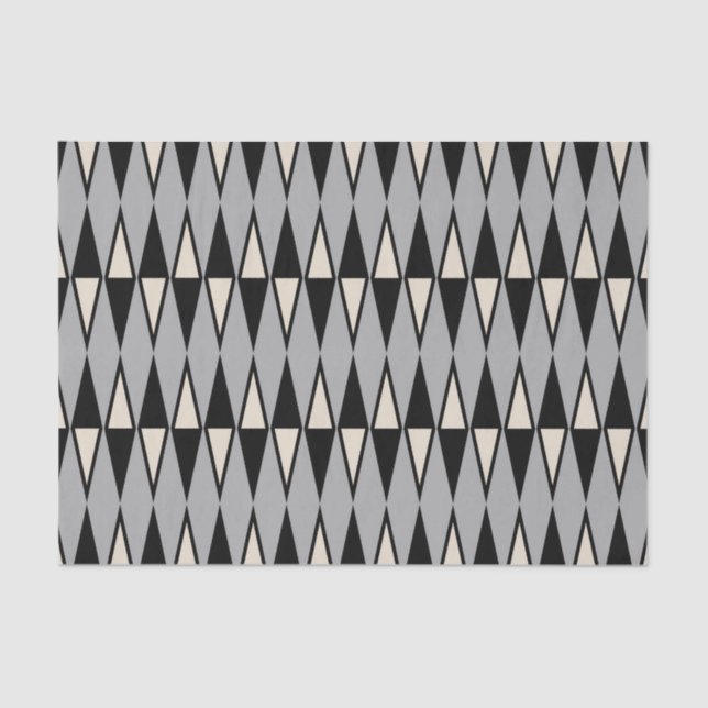 Papel De Seda Padrão de Diamante Moderno do meio século (Frente )