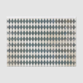 Papel De Seda Padrão de Diamante Verde Harlequin