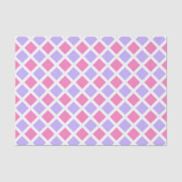 Papel De Seda Padrão de Diamante Xadrez Rosa Roxo