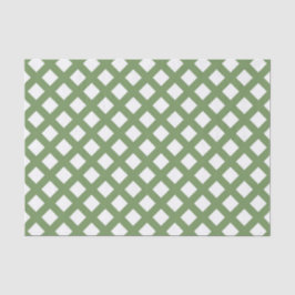 Papel De Seda Padrão de Diamante Xadrez Verde Branco
