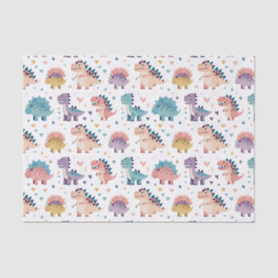 Papel De Seda Padrão de dinossauro bonito e divertido