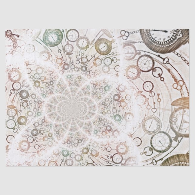Papel De Seda Padrão de dobra de parte do tempo (Frente )