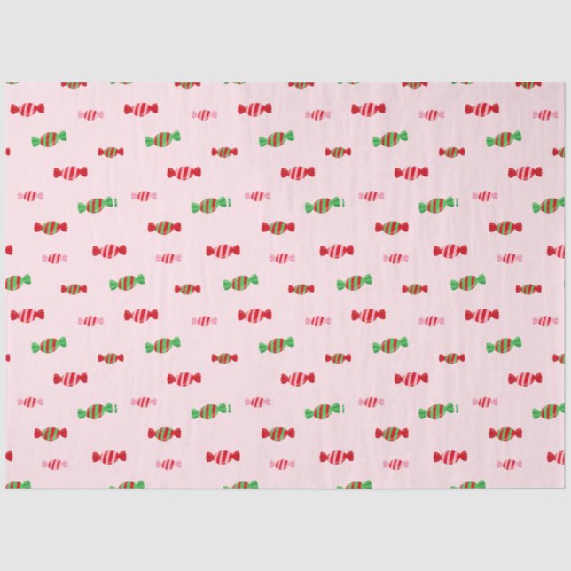 Papel De Seda Padrão de Doces de Natal (Frente )