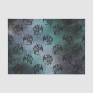 Papel De Seda Padrão de Dragão Grunge Vintage
