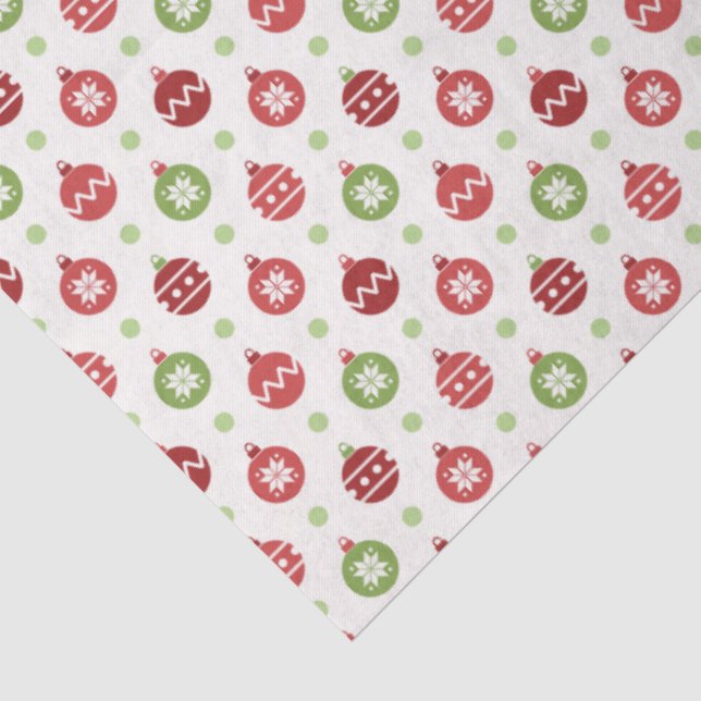 Papel De Seda Padrão de enfeite de Natal Vermelho e Verde (Detalhes )