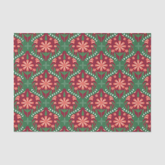 Papel De Seda Padrão de Enfeites de natal Festivos (Frente )
