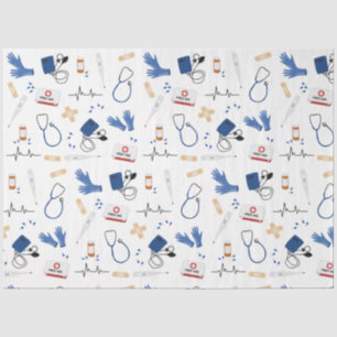 Papel De Seda Padrão de Enfermeiro Médico Moderno