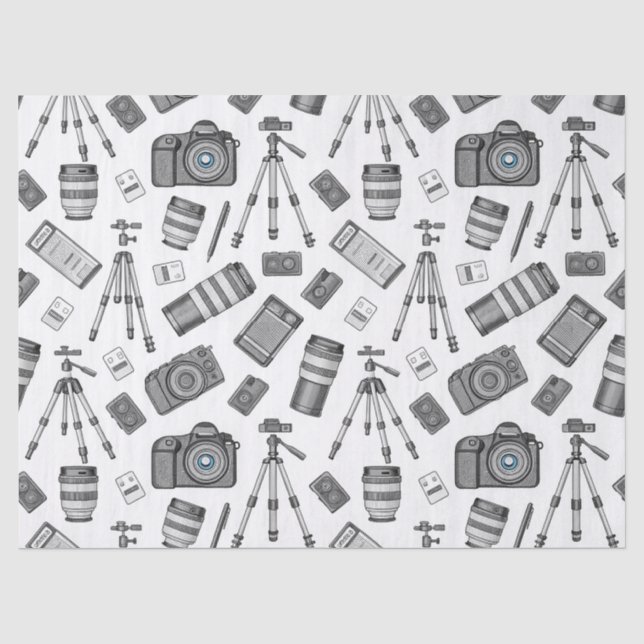 Papel De Seda Padrão de Equipamento de Fotografia Antiga (Frente )