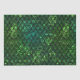 Papel De Seda Padrão de Escama de Dragão Verde Fantasia Esmerald