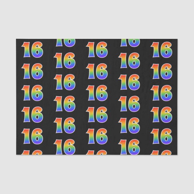 Papel De Seda Padrão de Espectro Arco-Íris "16" de Diversão (Frente )