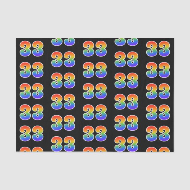 Papel De Seda Padrão de Espectro Arco-Íris "33" (Frente )