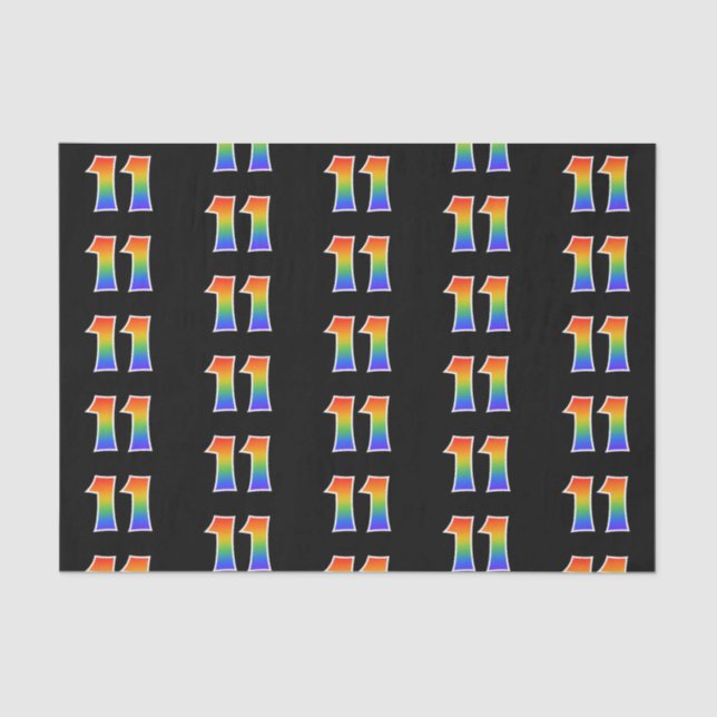 Papel De Seda Padrão de Espectro do Arco-Íris "11" (Frente )