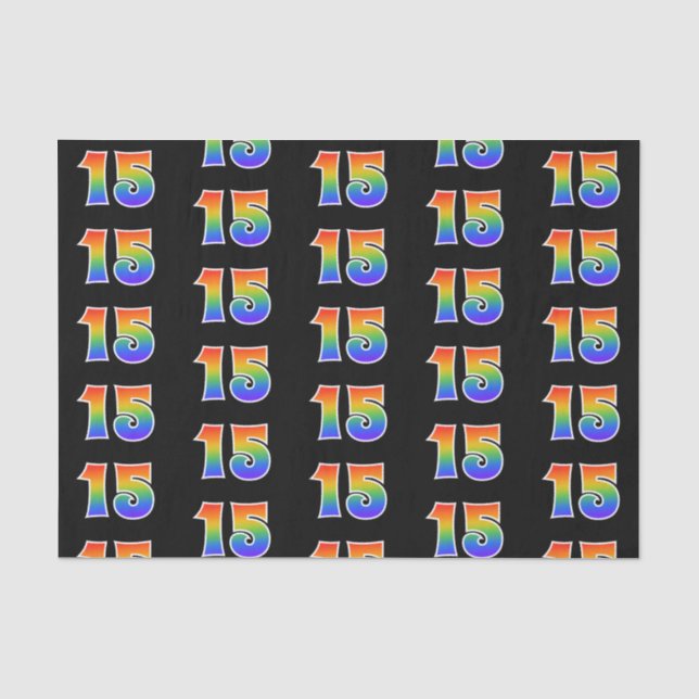 Papel De Seda Padrão de Espectro do Arco-Íris "15" (Frente )