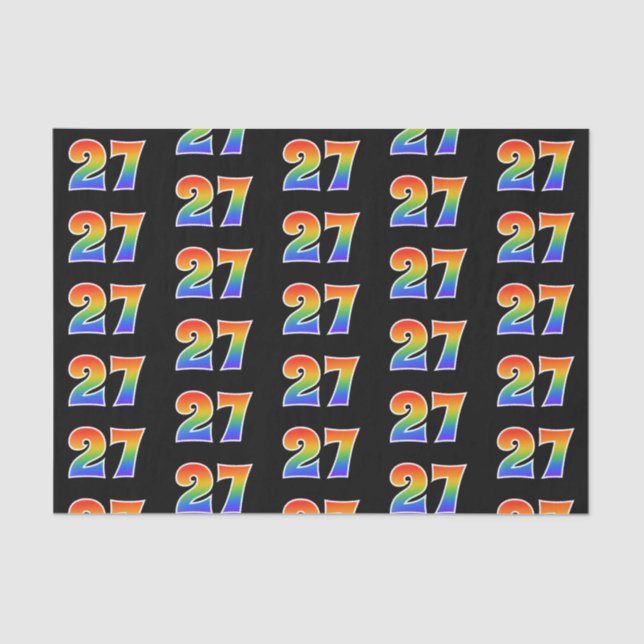 Papel De Seda Padrão de Espectro do Arco-Íris "27" (Frente )