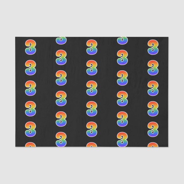 Papel De Seda Padrão de Espectro do Arco-Íris "3" (Frente )