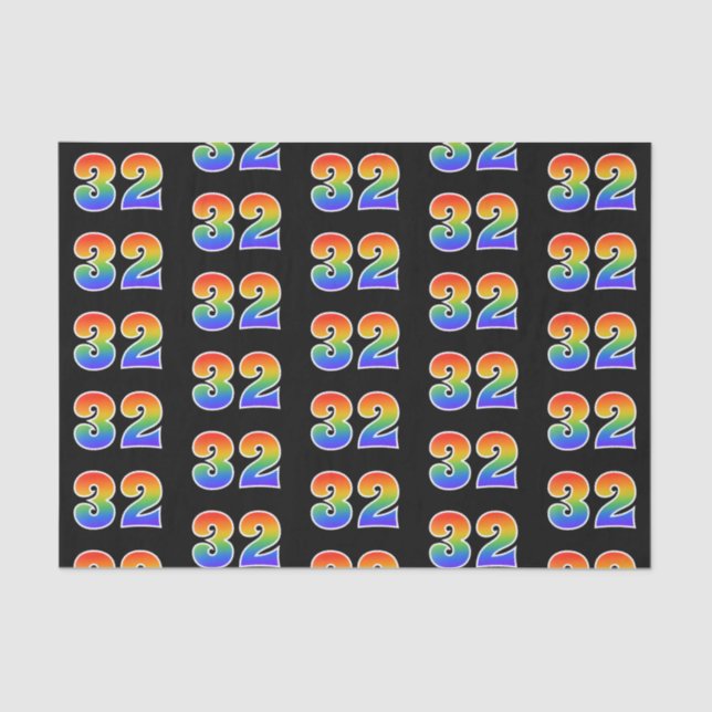 Papel De Seda Padrão de Espectro do Arco-Íris "32" (Frente )