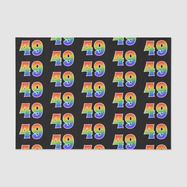 Papel De Seda Padrão de Espectro do Arco-Íris "49" (Frente )