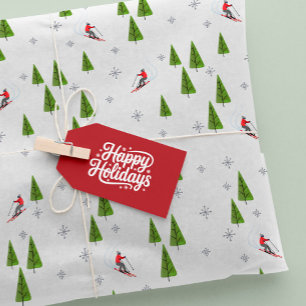 Papel De Seda Padrão de Esqui da Descida de inverno