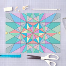Padrão de Estrela Triangular em Mosaico Pastel Col