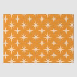 Papel De Seda Padrão de Estrelas Atômicas de Meados do Século em