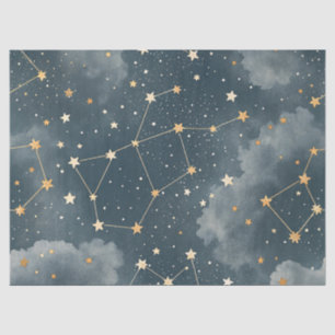 Papel De Seda Padrão de Estrelas da Constelação Celeste (4)