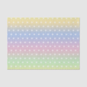 Papel De Seda Padrão de Estrelas Geométricas do Pastel Rainbow A