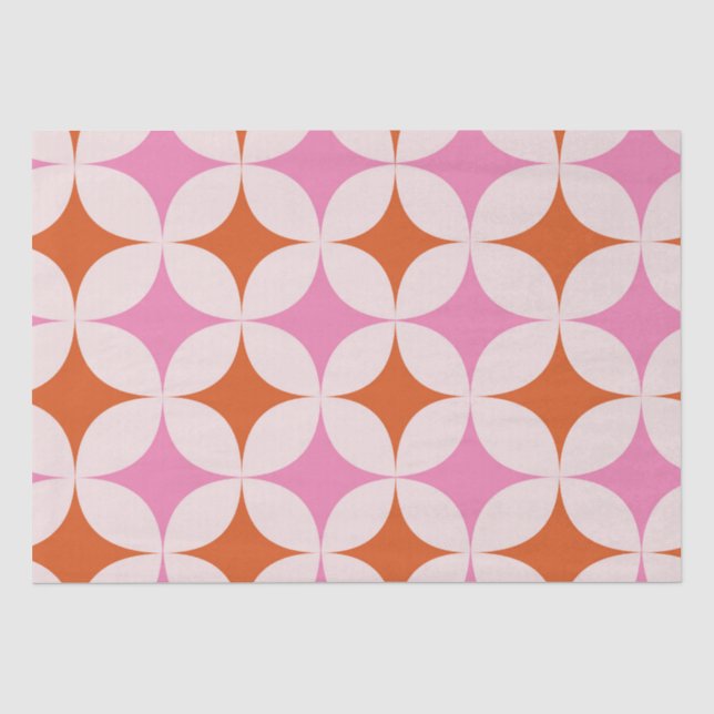 Papel De Seda Padrão de Estrelas Retro de Meados do Século Laran (Frente )