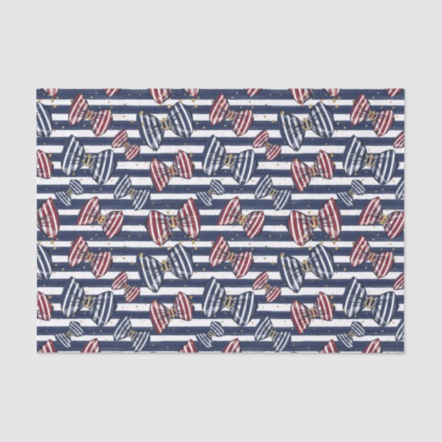 Papel De Seda Padrão de Faixa de Fita Patriótica (Frente )