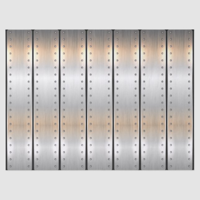 Papel De Seda Padrão de faixas metálicas de textura de cinza pra (Frente )