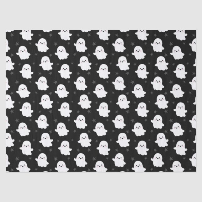 Papel De Seda Padrão de Fantasma Fofo – Design Perfeito para o H (Frente )