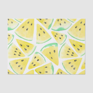 Papel De Seda Padrão de fatias de melancia amarela