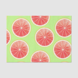 Papel De Seda Padrão de Fatias de Toranja Rosa