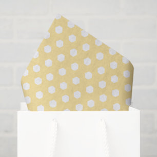 Papel De Seda Padrão de favo de mel amarelo e branco