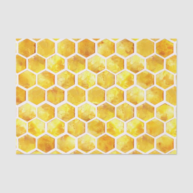 Papel De Seda Padrão de favo de mel dourado em decoupage (Frente )
