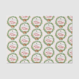 Papel De Seda Padrão de feliz e Fraqueza de Natal