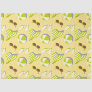 Papel De Seda Padrão de férias em praia com óculos de sol e chap