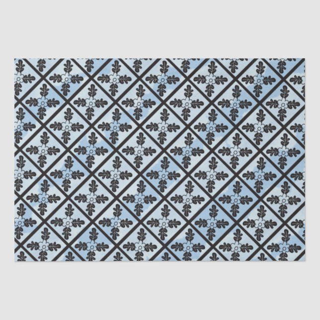 Papel De Seda Padrão de Filtro de Carvalho Azul (Frente )