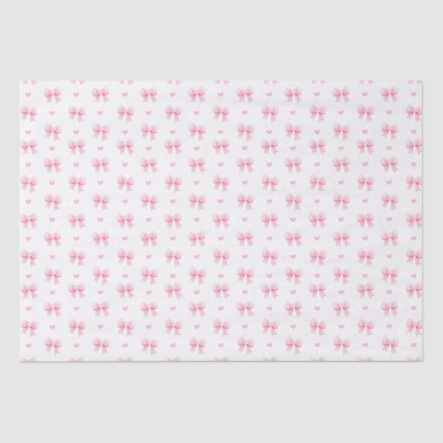 Papel De Seda Padrão de Fita de Coquete Rosa (Frente )