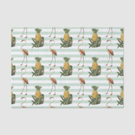 Papel De Seda Padrão de flamingo e abacaxi de decoupage vintage