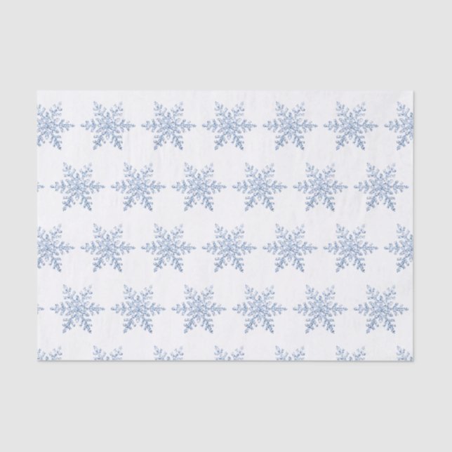 Papel De Seda Padrão de floco de neve com brilho (Frente )