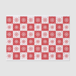 Papel De Seda Padrão de floco de neve e neve (vermelho)