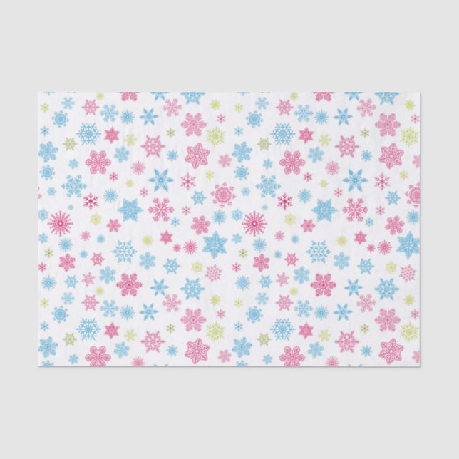 Papel De Seda Padrão de Floco de Neve Feriado de Natal (Frente )