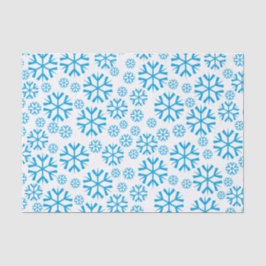 Papel De Seda Padrão de Flocos de Neve Azul