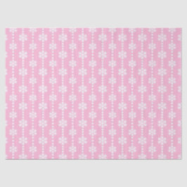 Papel De Seda Padrão de Flocos de Neve de Inverno Rosa Claro e B
