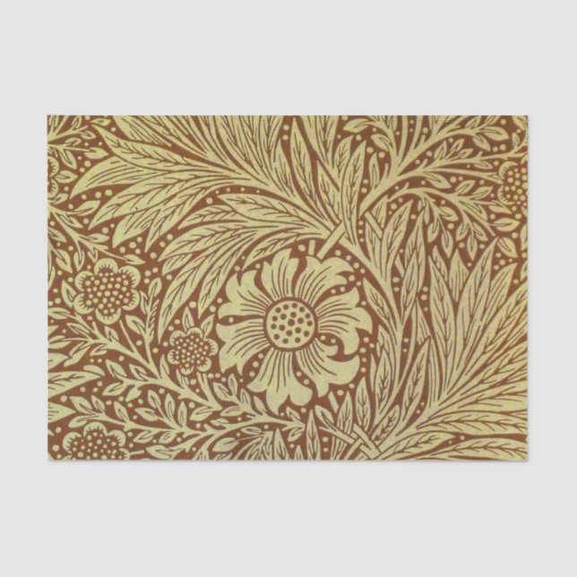Papel De Seda Padrão de Flor Antiga Marigold de William Morris (Frente )